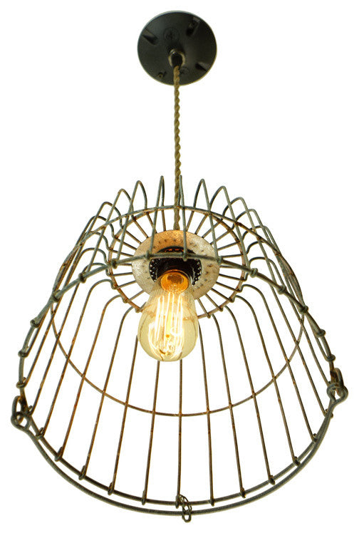 Rustic Wire Basket Light