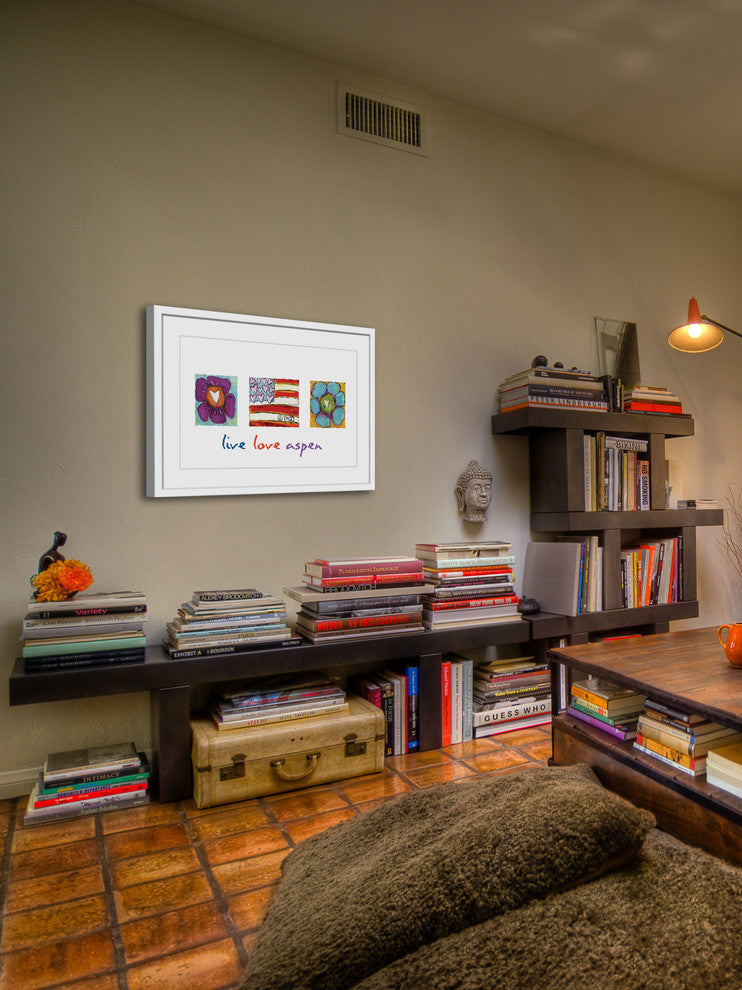 "Live Love Aspen" Painting Print in Frame by Tori Campisi