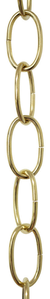 RCH Hardware Steel Standard Link Chandelier Chain, 65 Reel, Polished Brass, U38