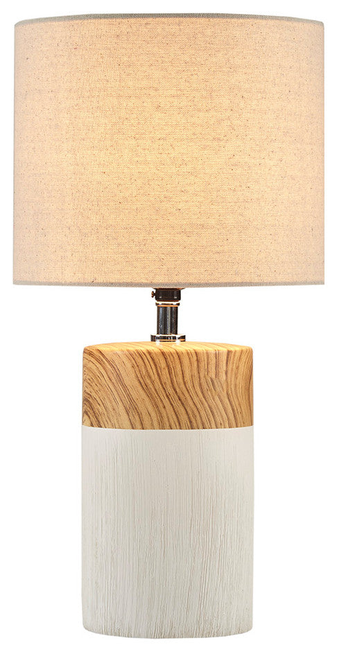 510 Design Nicolo Mid-Century Textured Ceramic Table Lamp, Matte White, White