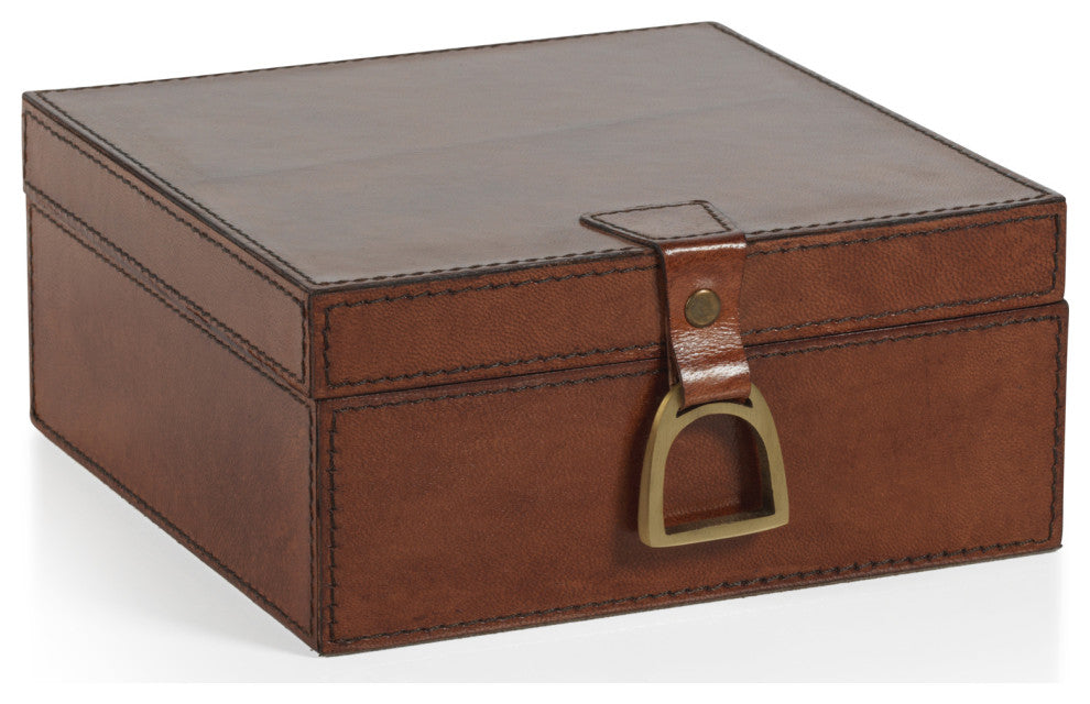Chadwell Square Leather Decorative Box, Small