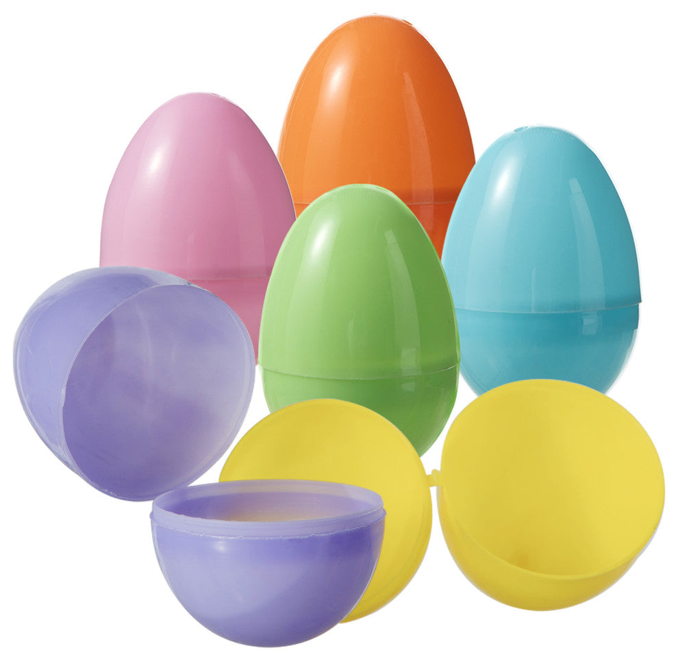 3"H Easter Plastic Fillable Eggs, 60-Pack