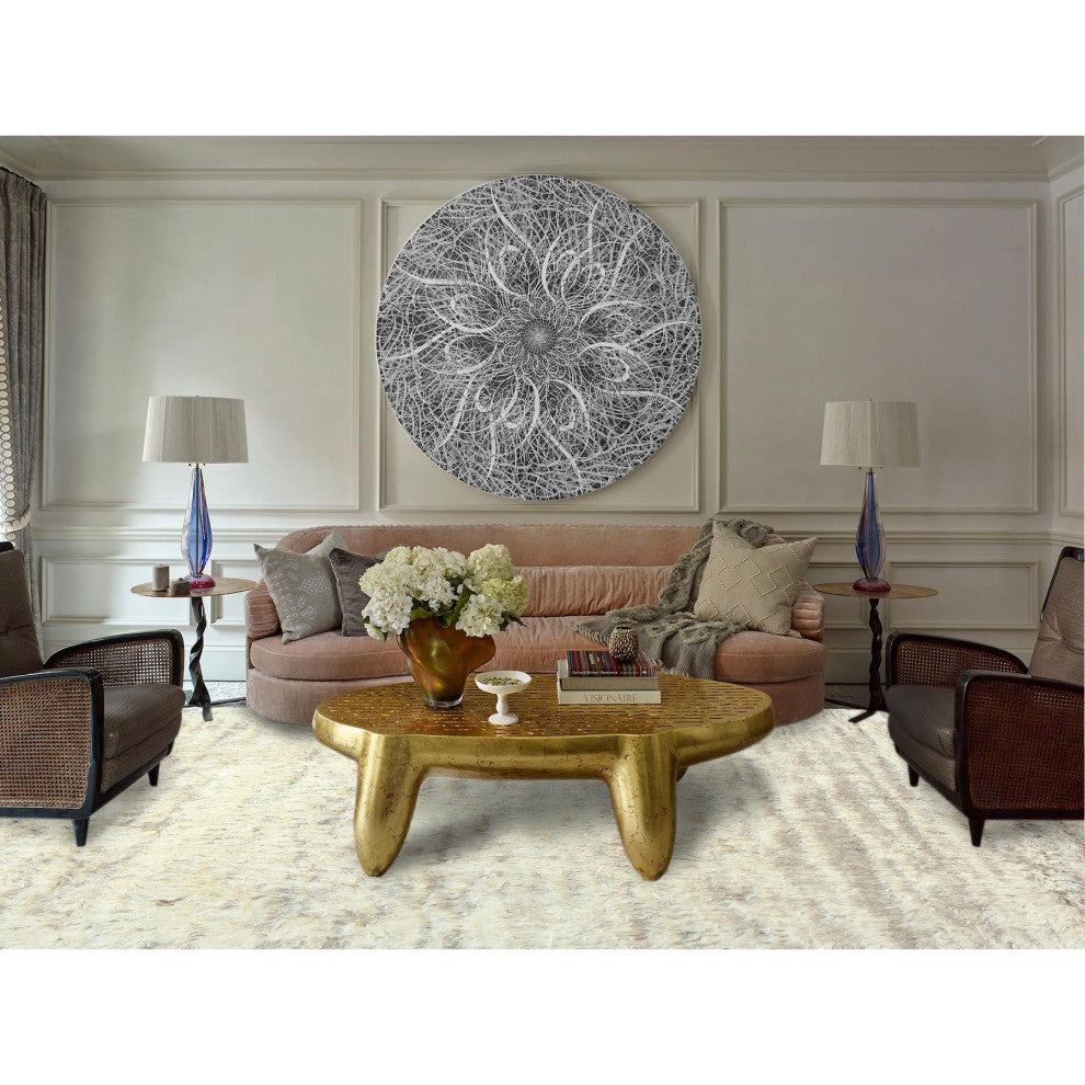 Ivory, Ben Ourain Moroccan Berber, Soft Wool, Hand Knotted Rug, 8'1"x10'1"