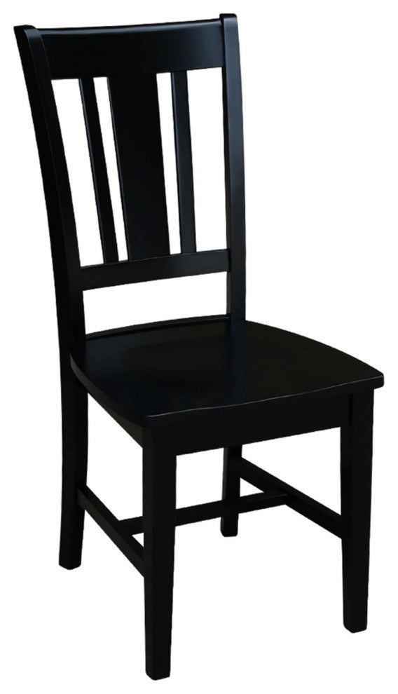 Set of Two San Remo Slat Back Chairs, Black