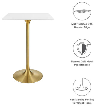 Tulip 28" Square Bar Table