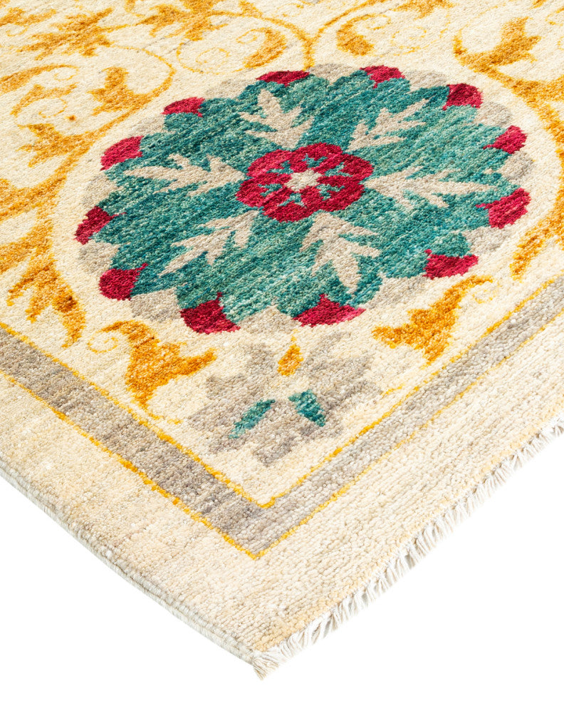 Suzani, One-of-a-Kind Handmade Area Rug Ivory, 18' 4" x 12' 3"