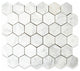 Carrara White Marble 2" Hexagon Mosaic Tile Venato Carrera Honed, 1 sheet