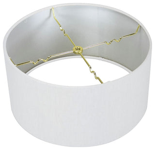 White Linen Shallow Drum Premiere Lampshade 18x18x10