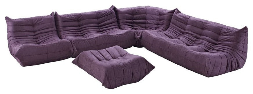Modway Waverunner Sectional Sofa, Purple
