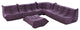 Modway Waverunner Sectional Sofa, Purple