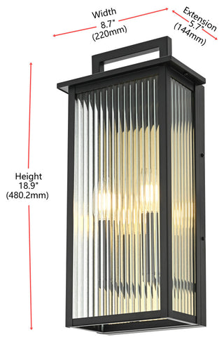 Home Living 8.5" Outdoor Wall Sconce, Black