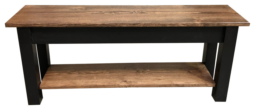 Laurent Bench With Shelf, 66"