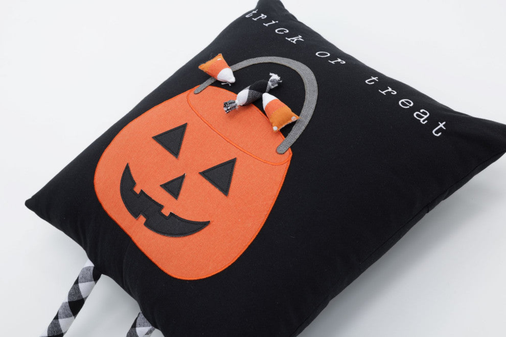 Pillow Perfect Halloween Pillow Trick or Treat Pumpkin, 12"x20"
