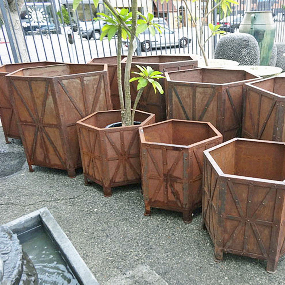 Rusted Iron Planter Box Large