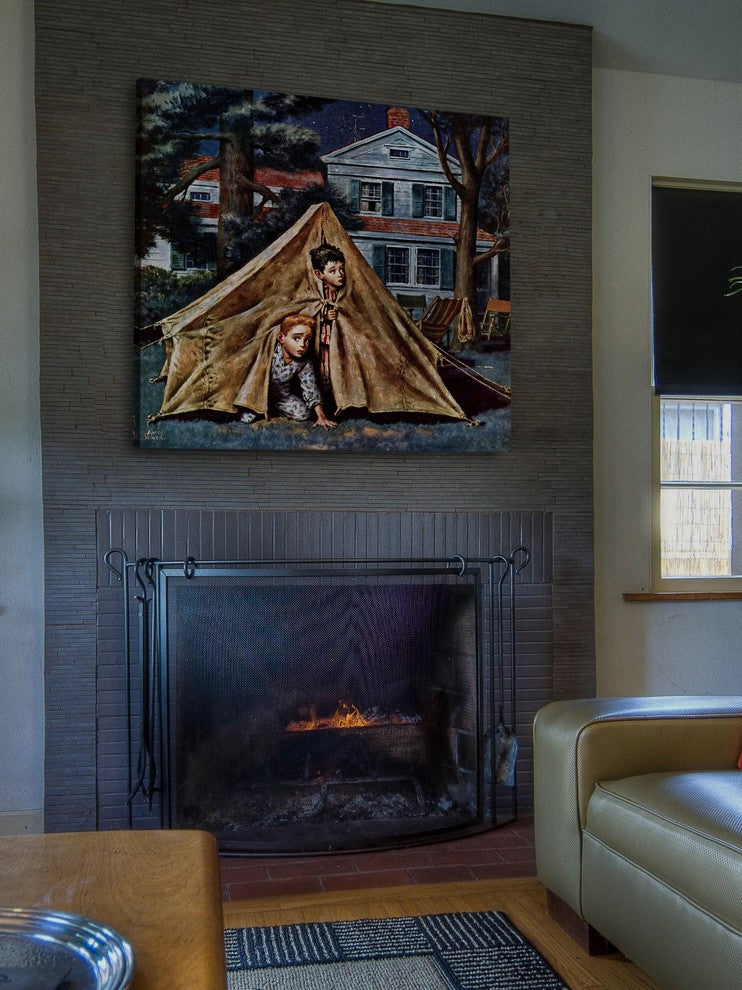 "Backyard Campers" Painting Print on Canvas by Amos Sewell
