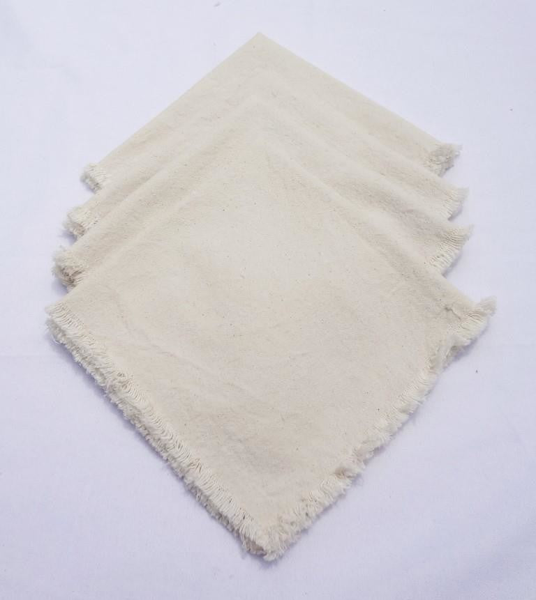 Frayed Edge All Natural Cotton Canvas Napkins