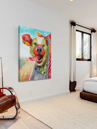 "Breezy Dog II" Painting Print on Wrapped Canvas