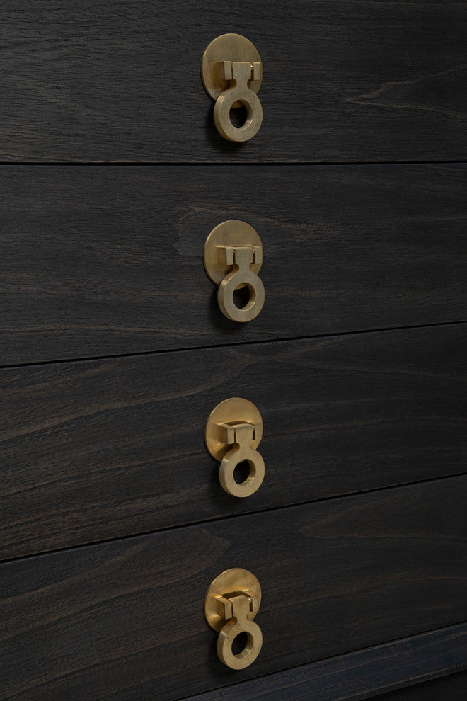 Small Buxton 4-Drawer Oak Chest, Charcoal