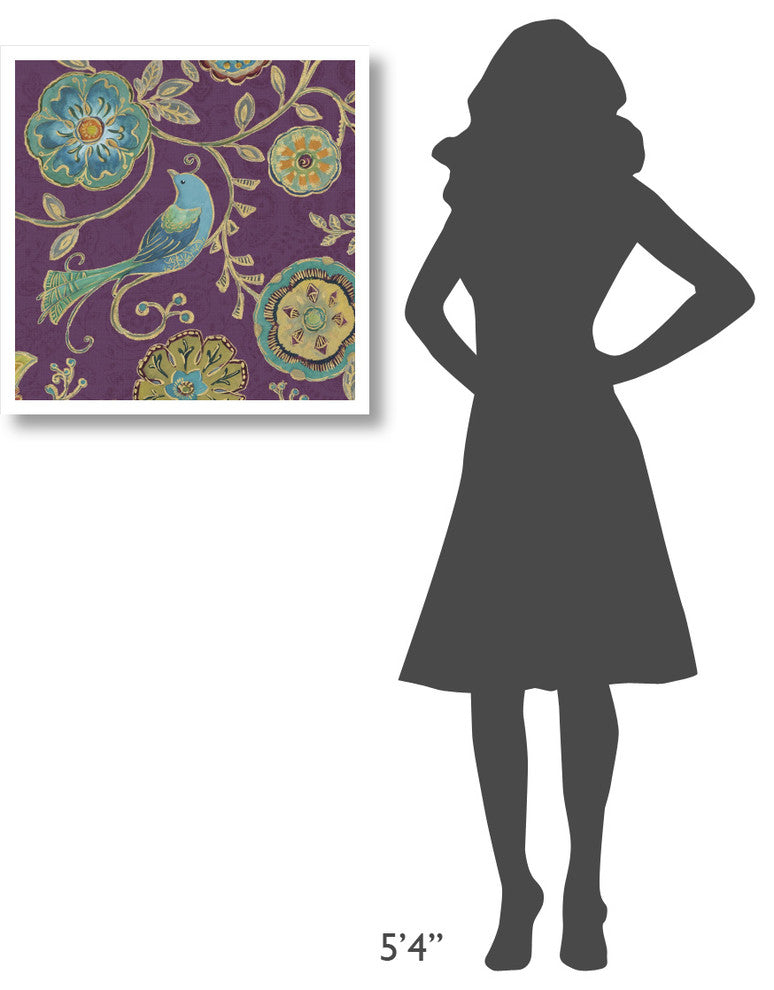 "Bohemian Wings VII Aubergine" Digital Paper Print by Daphne Brissonnet, 26"x26"