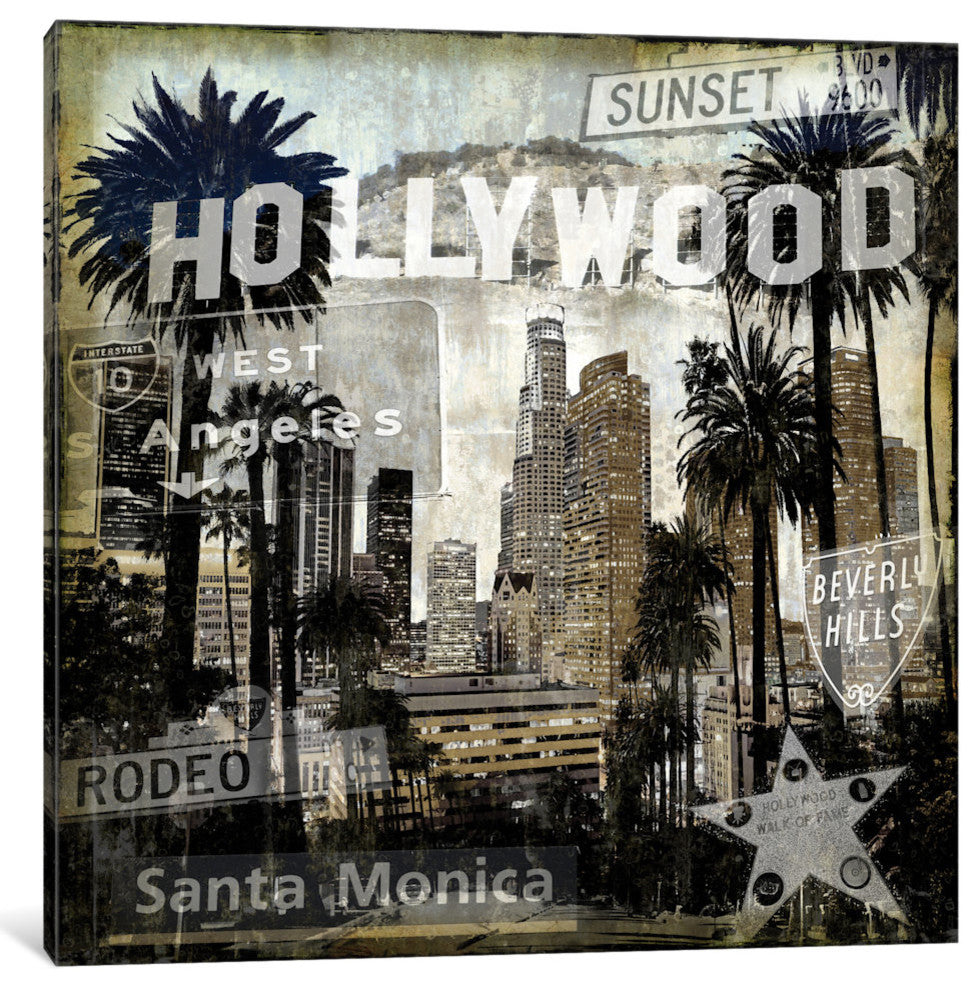 "Landmarks L.A." by Dylan Matthews, Canvas Print, 26"x26"