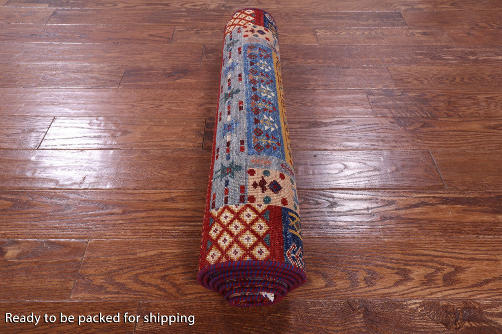 2' 9" X 8' 1" Tribal Persian Gabbeh Hand-Knotted Wool Runner Rug Q10599
