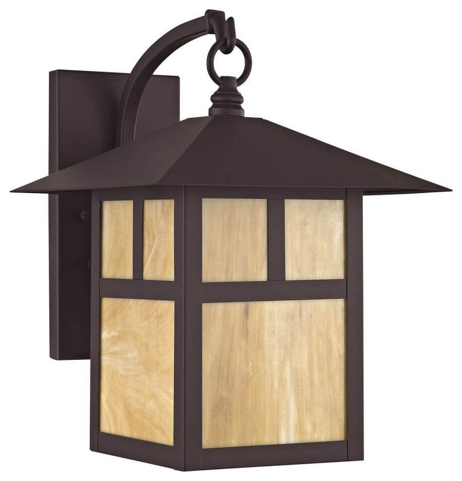 Livex Montclair Mission 1 Light 14" Tall Outdoor Wall Lantern, Bronze