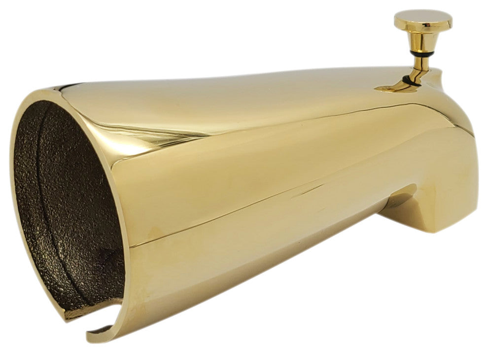 Nose Diverter 5.5" Tub Spout In Polished Brass, Polished Brass