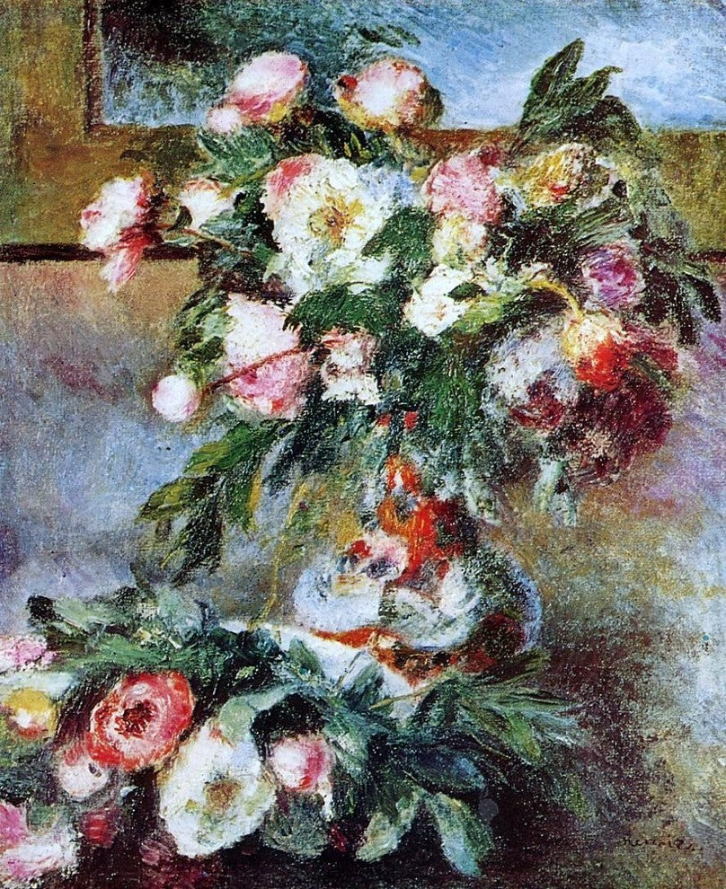 Pierre Auguste Renoir Peonies, Gallery Wrapped Canvas Print, 20"x25"