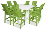 POLYWOOD Modern Adirondack 9-Piece Farmhouse Bar Set