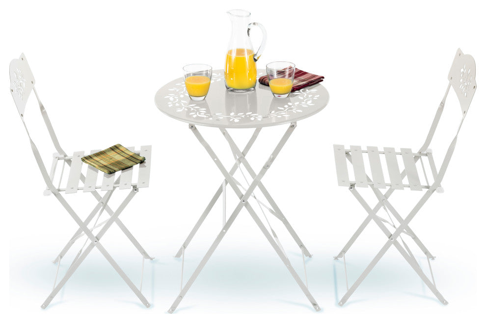 Metal 3-Piece Bistro Set, White