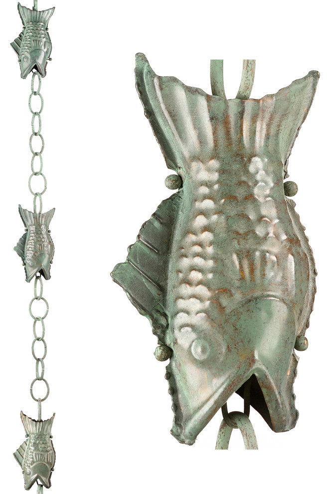 100% Pure Copper Crocus Rain Chain, 8-1/2 Feet Long, Large Cups