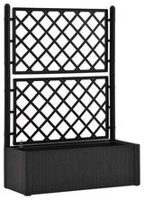 vidaXL Garden Raised Bed with Trellis, Self Watering Planter, Anthracite, PP