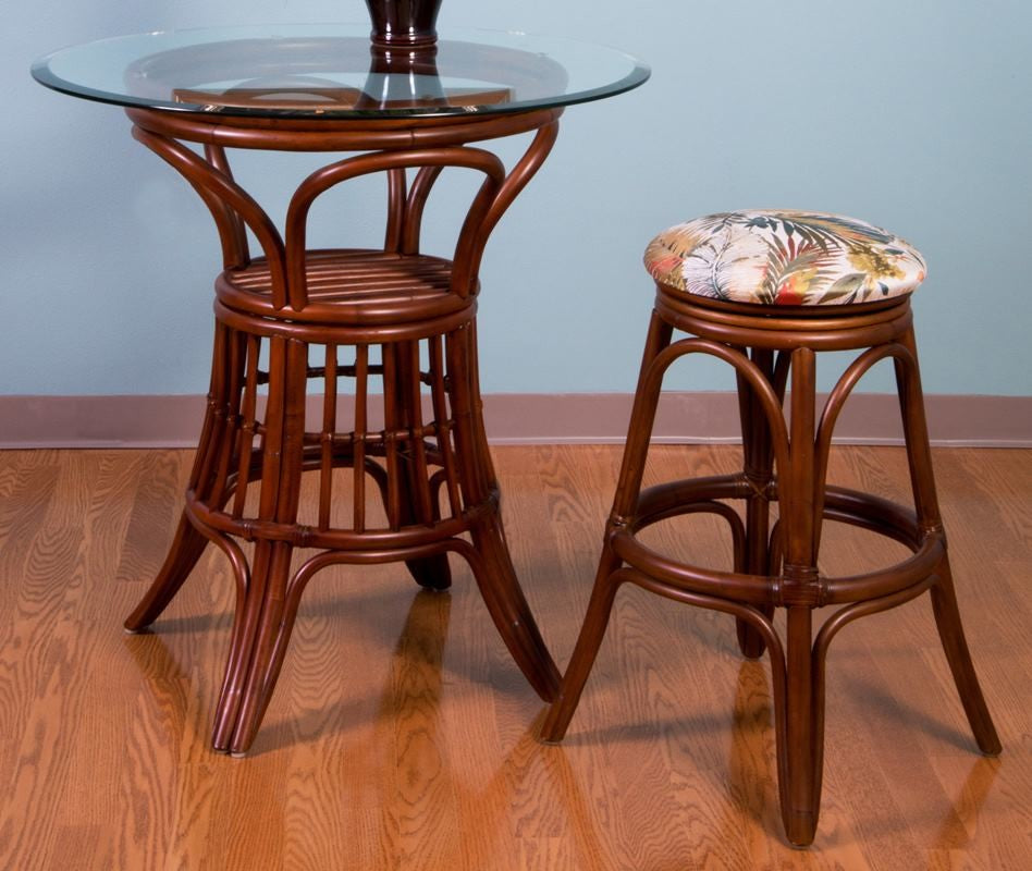 Universal 42' Round Tempered Bevel Edge Glass Counter Table, Sienna