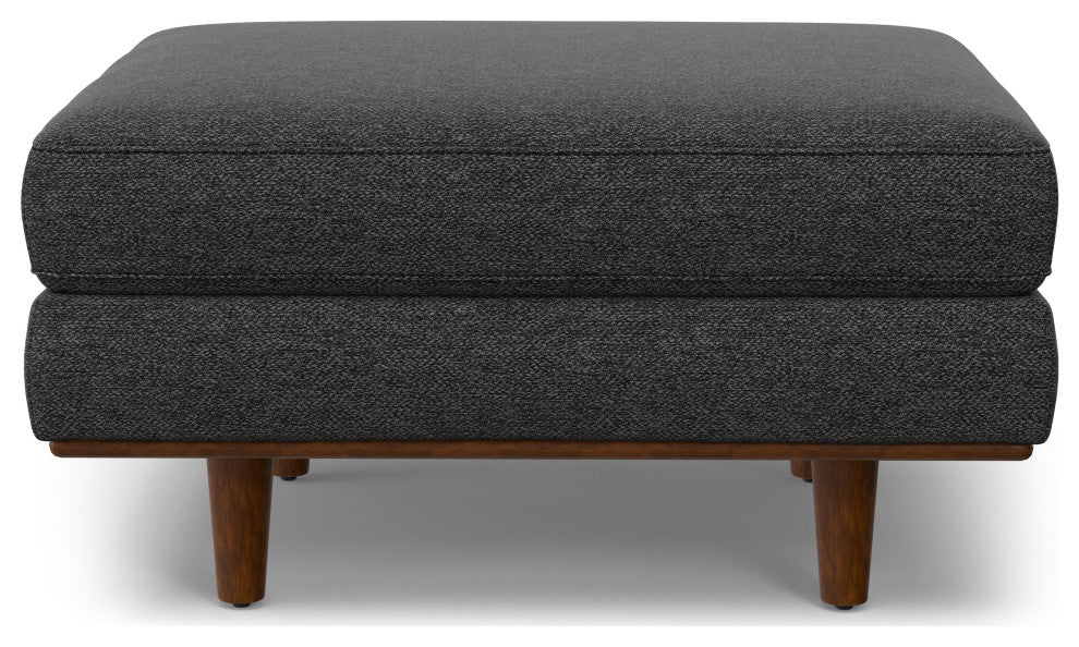 Morrison 89" Sofa and Ottoman Set, Woven-Blend Fabric, Charcoal Gray