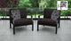 kathy ireland Madison Ave. 2 Piece Aluminum Patio Furniture Set 02b, Onyx
