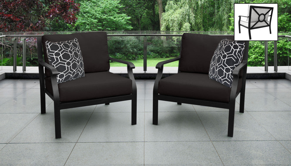 kathy ireland Madison Ave. 2 Piece Aluminum Patio Furniture Set 02b, Onyx