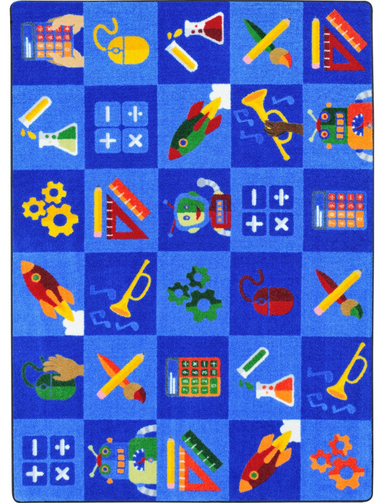 Steam Into Learning 7'8" X 10'9" Area Rug, Color Multi
