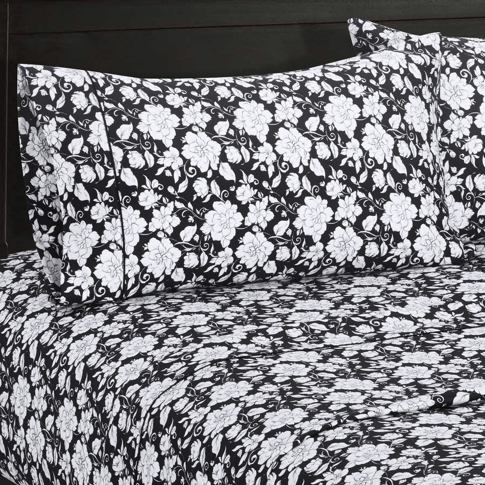 Agnes 100% Cotton Floral Printed Sheet Set, Queen