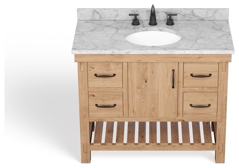 Bosque Bath Vanity, Driftwood, 42", Single Sink, Undermount, Freestanding