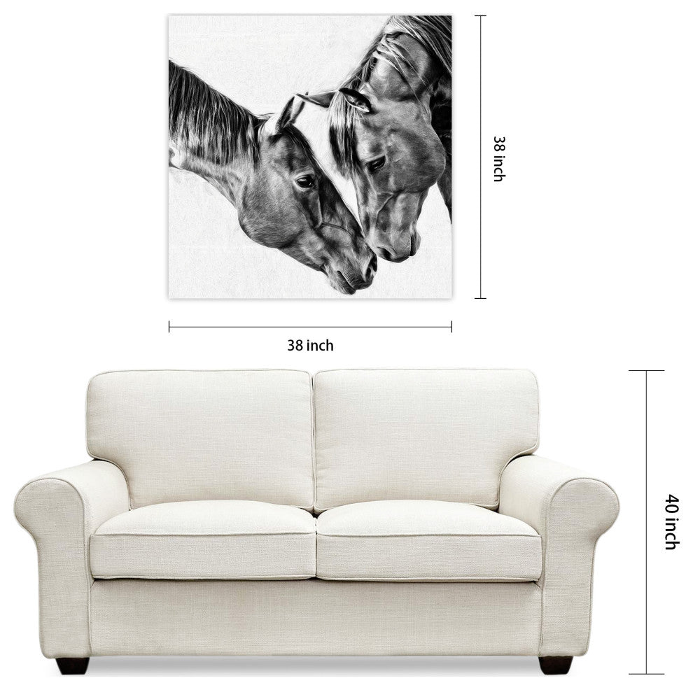 "Kindred Colts" Frameless Free Floating Tempered Glass Panel Graphic Wall Art