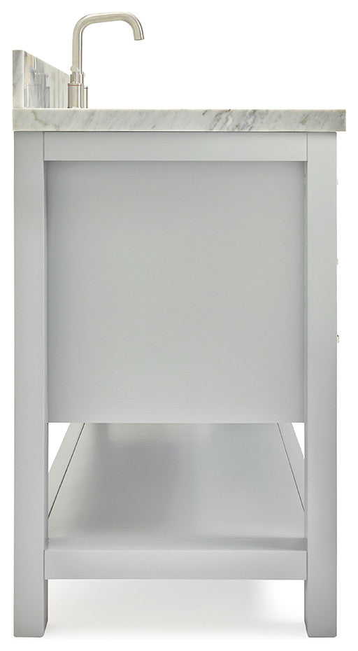 Ariel Magnolia 49" Oval Sink Bath Vanity Carrara Marble Gray