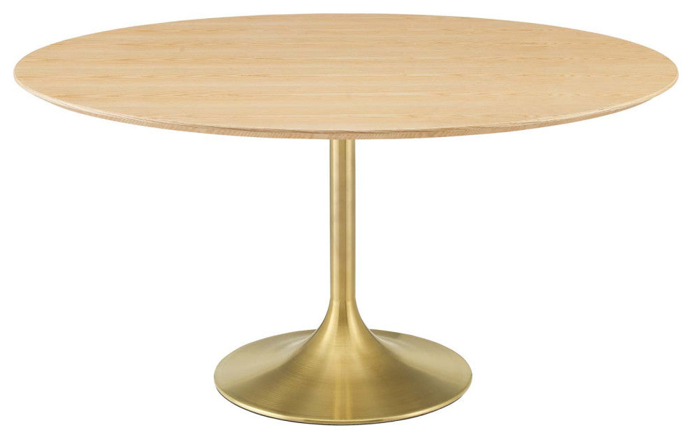 Lippa 60" Wood Dining Table, Gold Natural