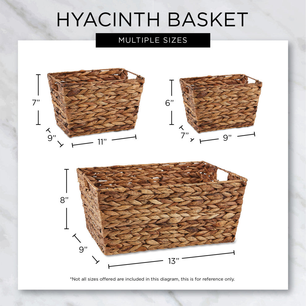 DII Asst Gray Wash Hyacinth Basket Set of 5