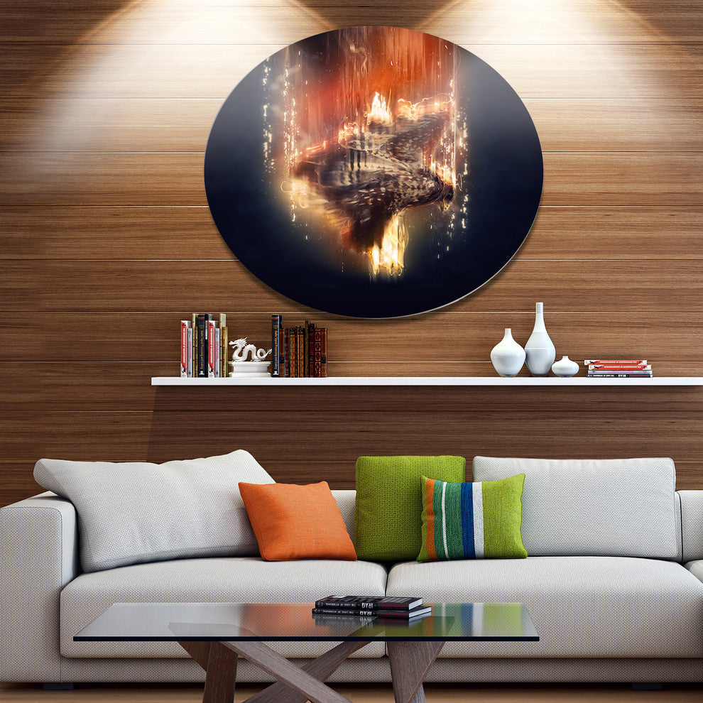 Falcon In Flight, Animal Round Wall Art, 23"