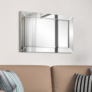Antique Beveled Rectangle Wall Mirror, 1" Beveled Center 24"x36" Bathroom Mirror