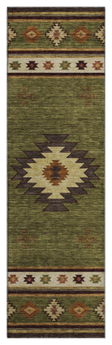 Addison Premium Washable Mayfield AMF179 Green 2'3" x 7'6" Runner Rug