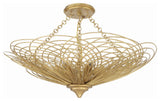 Crystorama Doral 6 Light Renaissance Gold Semi Flush Mount