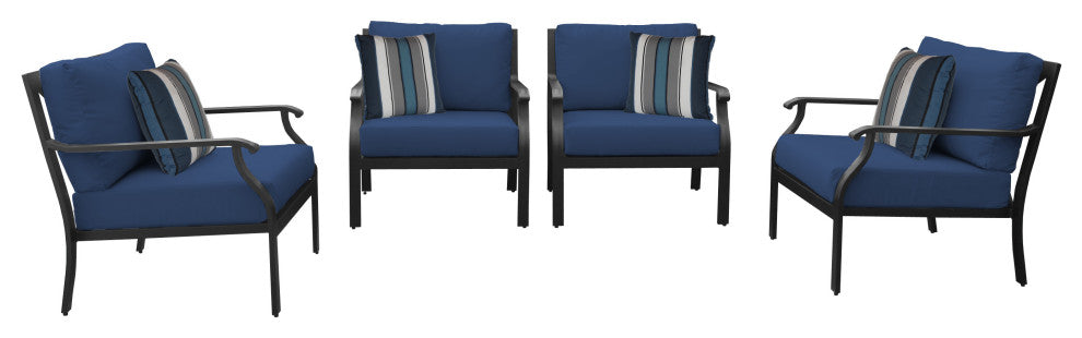 kathy ireland Madison Ave. 4 Piece Aluminum Patio Furniture Set 04g, Midnight