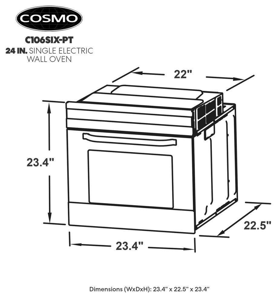 Cosmo Electric Built-In Wall Oven 24"�