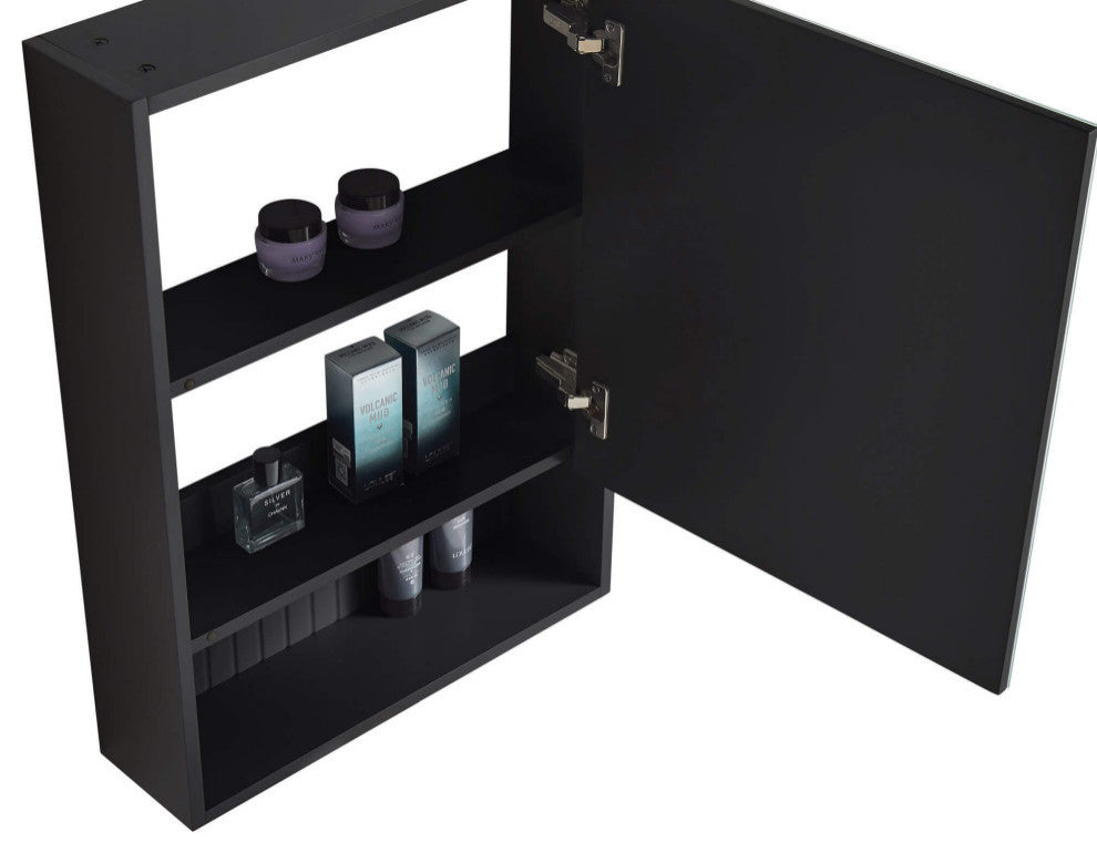 Venezian 18" Medicine Cabinet, Black, 22"